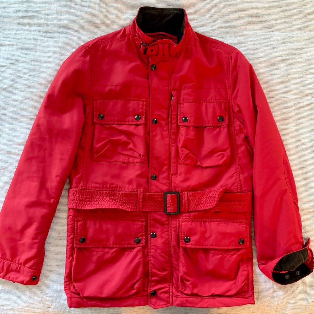 Men's Vintage J.Crew x Limonta Italian Fabric Moto Style Jacket - Sz Small - Red